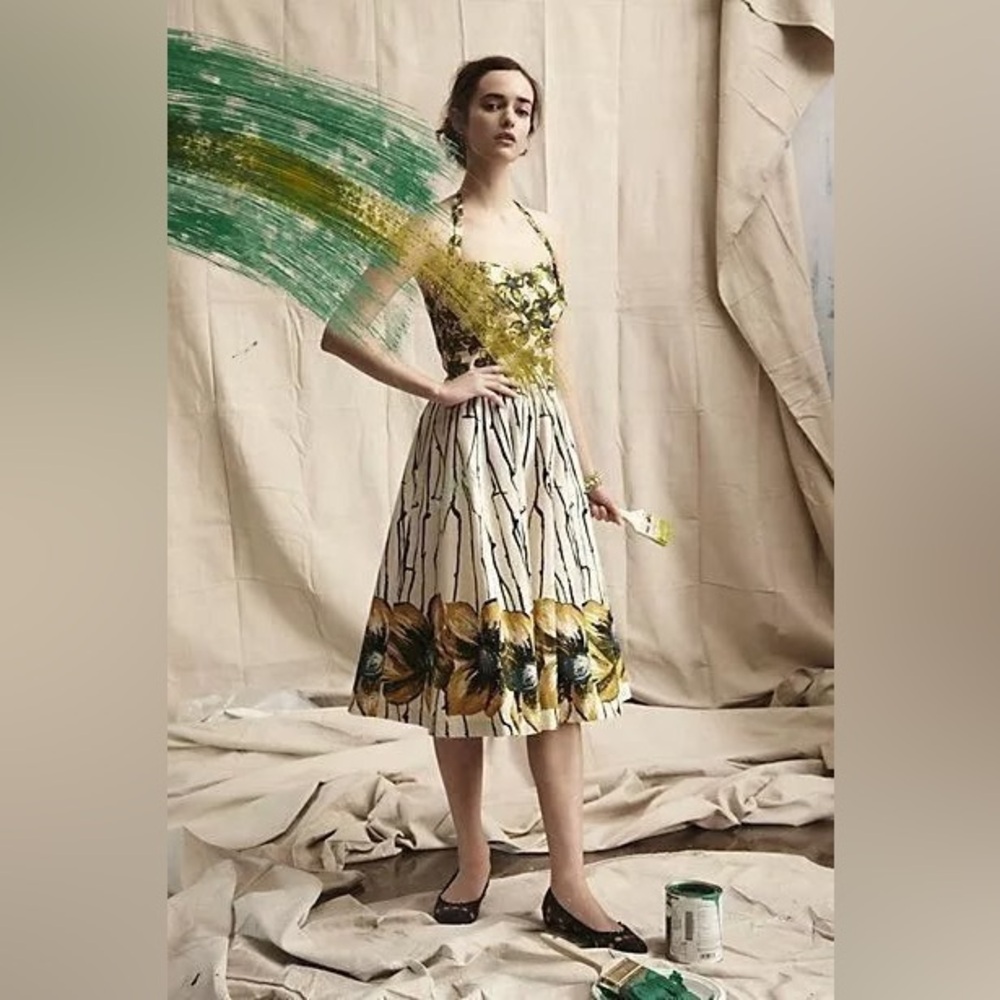 ANTHROPOLOGIE GIRLS FROM SAVOY BURGEONING HYPERICUM DRESS